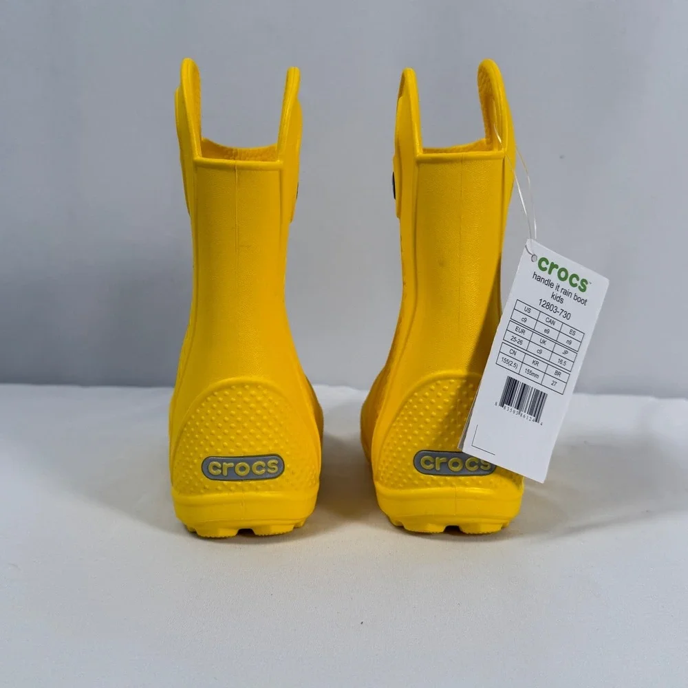 Crocs Kids Handle It‎ Rain Boots Yellow Size C9 Waterproof Mud New w/ Tags